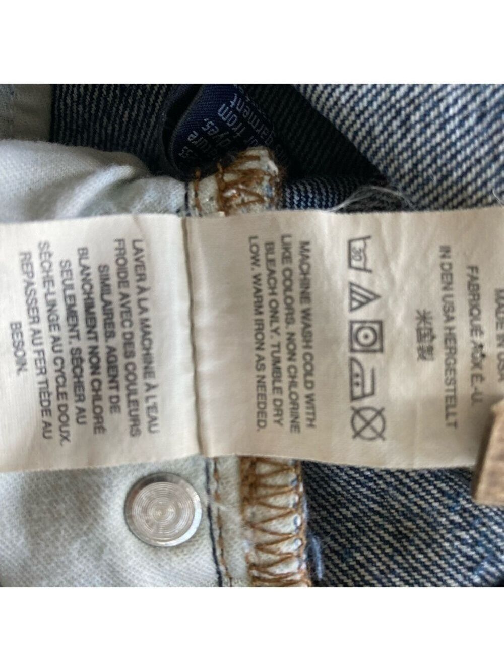 Point Sur Shoreditch Straight Leg Raw Hem Denim Jeans Patch Distressed sz 28 - Picture 13 of 15